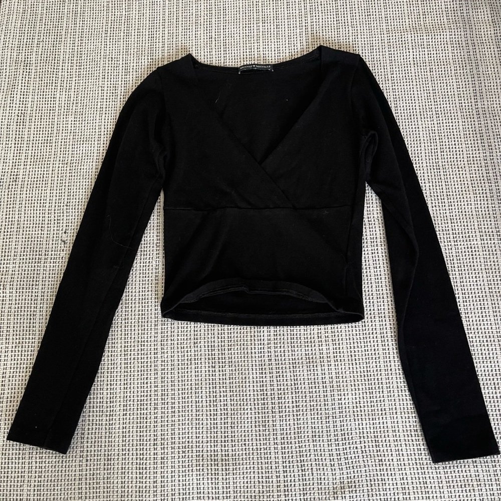 Brandy Melville Black Cross Top